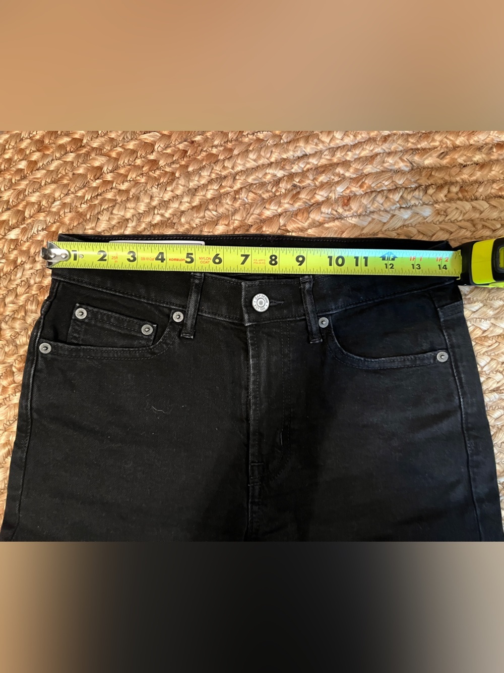 GAP Vintage Slim Mid Rise Black Jeans Raw Hem Size 27/4RS - Picture 6 of 7